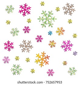 Vector cartoon winter on white background.