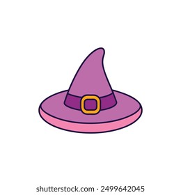 Vector cartoon witch's hat for prints, clipart, and line art design projects.
