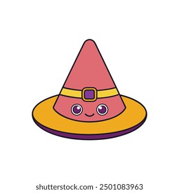 Vector cartoon witch's hat for prints, clipart, and line art design projects.