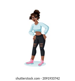 Vector cartoon woman character in unhappy mood-social inequality and protest,discontent,black lives matter movement,anger management and social behavior concept,web site banner ad design