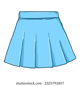 Vector Cartoon Women Blue Skirt