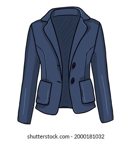 Vector Cartoon Women Jacket on White Background
