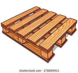 Vector Cartoon Wood Pallet Isolated