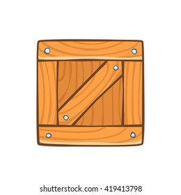 vector cartoon wooden box