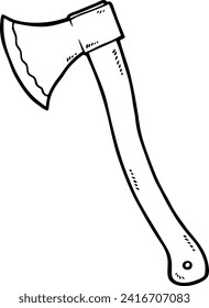Dibujo vectorial de la línea Ax de la mano de madera