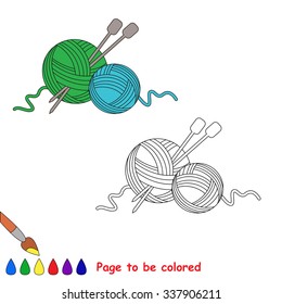 Vector cartoon yarn to be colored. Coloring book for children.