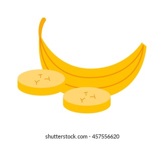 Vector cartoon yellow bananas