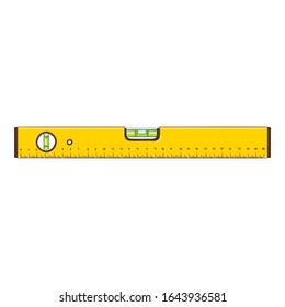 Vector Cartoon Yellow Building Level. Measurement Tool.