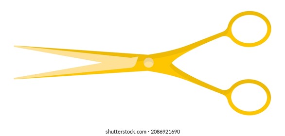 Vektor Cartoon gelbes Gold offenen Barbier Schere. Zurück zur Schule.