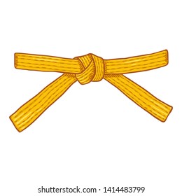 Vector Cartoon Yellow Karate Belt