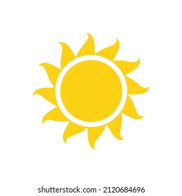 Dibujo vectorial Sol amarillo Rayos brillantes para calentar el verano. Aislado sobre fondo blanco.