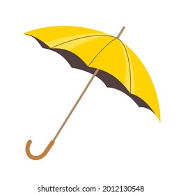 Vector cartoon yellow umbrella isolated on a white background.