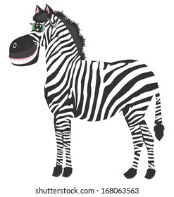 Vector cartoon zebra