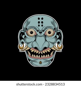 VECTOR CARTOON ZOMBIE DEAD ICON ILLUSTRATION
