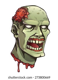 Vector cartoon zombie head