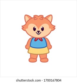 Vector Cartoon Zoo Cute Cream Kitten Isolated