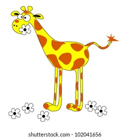 Vector cartoone giraffe - greeting cards for baby birthday