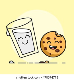 Vector Cartoons Comic Characters Glass Milk Stock Vector (Royalty Free ...