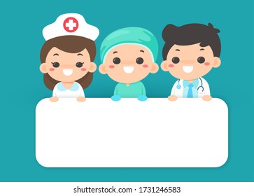 Vector Cartoons thank the doctors and nurses who work hard in the fight against the corona virus.