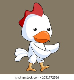 Vector cartoon-style chicken character