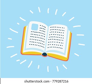 Vector cartooon illustration of Book icon vector, solid illustration, pictogram isolated on blue