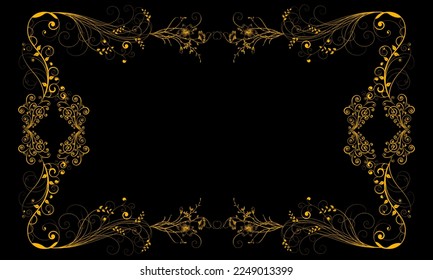 Vector carved classic style vector wedding ornament