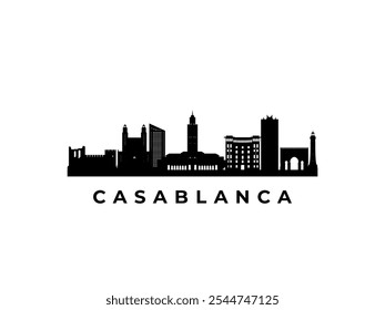 Vector Casablanca skyline. Travel Casablanca famous landmarks. Business and tourism concept for presentation, banner, web site.