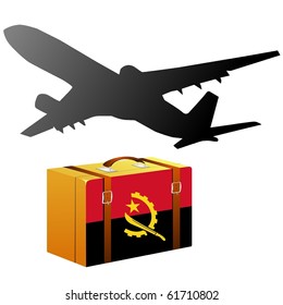 vector case with the national flag of Angola