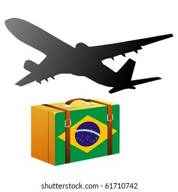 vector case with the national flag of Brazil