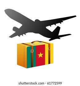 vector case with the national flag of  Cameroon