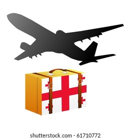 vector case with the national flag of Georgia