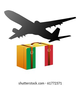 vector case with the national flag of  Italy