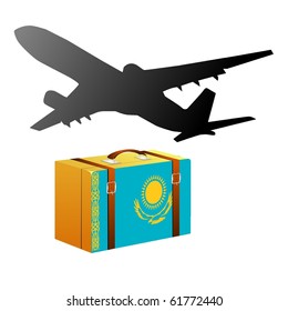 vector case with the national flag of Kazakhstan