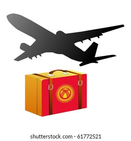 vector case with the national flag of Kyrgyzstan