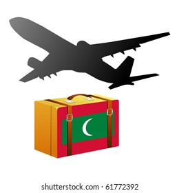 vector case with the national flag of Maldives