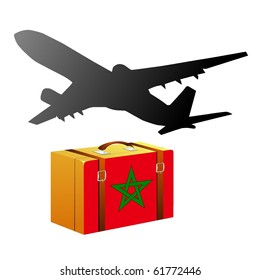 vector case with the national flag of Morocco