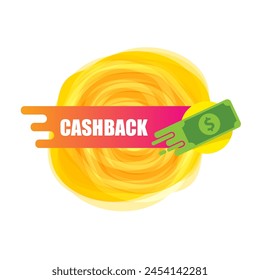 vector cash back icon with dollar isolated on white transparent background. cashback and money bonus refund label or logo