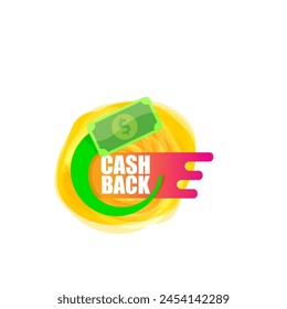 Vector de devolución de efectivo con dólar aislado en fondo blanco transparente.