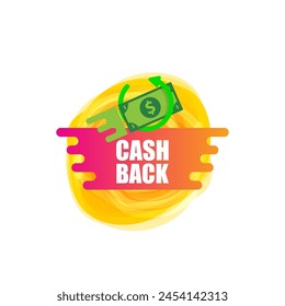 vector cash back icon with dollar isolated on white transparent background. cashback and money bonus refund label or logo