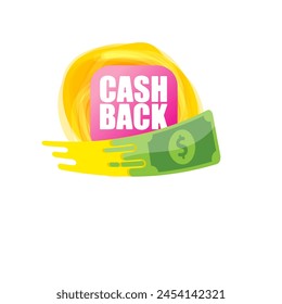 vector cash back icon with dollar isolated on white transparent background. cashback and money bonus refund label or logo