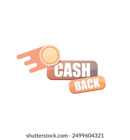 Icono de devolución de dinero en efectivo de Vector con moneda de oro aislada sobre fondo blanco. etiqueta de devolución de dinero o devolución de dinero, Anuncio, signo o logotipo