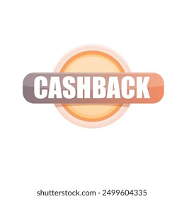 vector cash back icon with golden coin isolated on white background. cashback or money refund label, banner , sign or logo