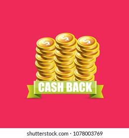 vector cash back icon isolated on pink background. cashback or money refund label