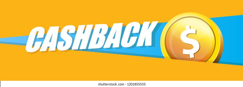 vector cash back icon isolated on orange background. cashback or money refund horizontal banner