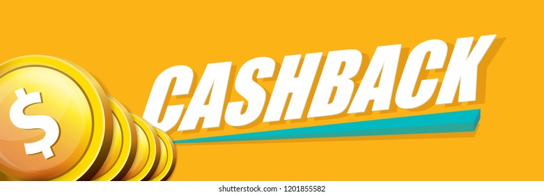 vector cash back icon isolated on orange background. cashback or money refund horizontal banner