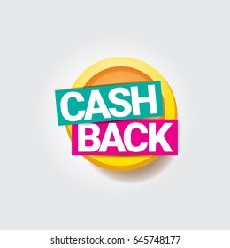 vector cash back icon isolated on grey background. cashback or money refund label
