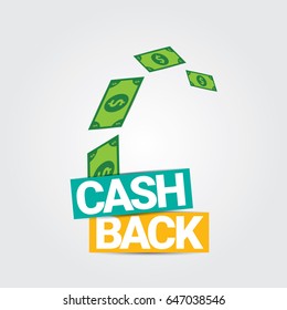 vector cash back icon isolated on grey background. cashback or money refund label