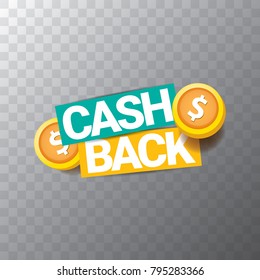 vector cash back icon isolated on transparent background. cashback or money refund label