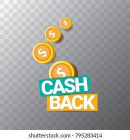 vector cash back icon isolated on transparent background. cashback or money refund label