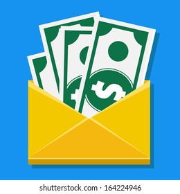 Vector Cash in Envelope Icon